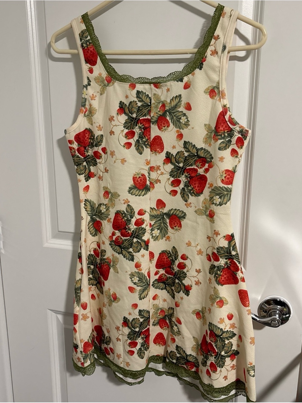 Cider Mini Dress Medium Strawberry Lace 32’L 17’ PTP - Picture 6 of 6